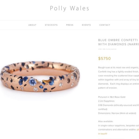 Polly Wales Jewelry - RARE Polly Wales Blue Ombre Confetti Ring w/ Diamonds